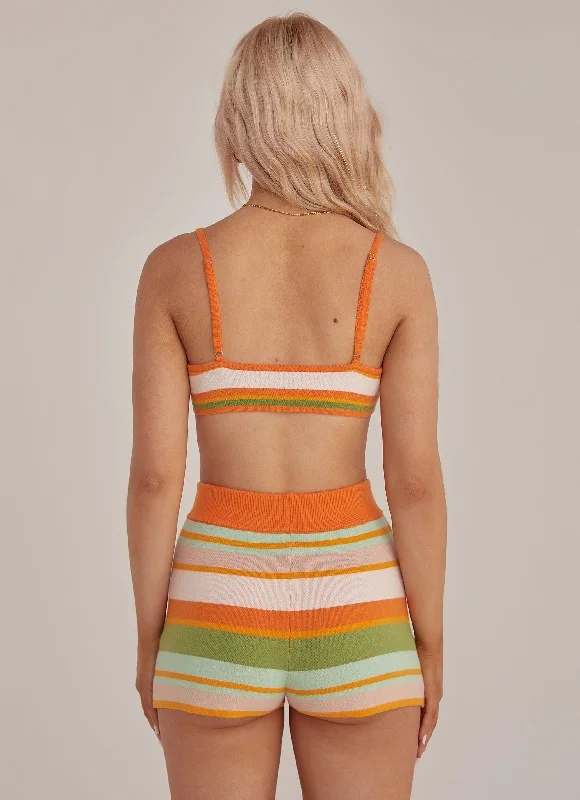 Avenue Knit Bralette - Melon Stripe