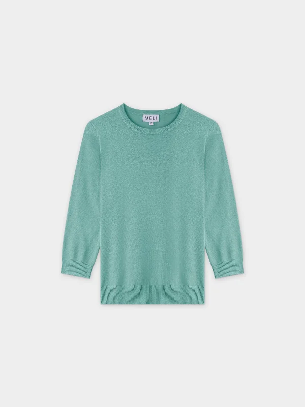 Basic Crew Sweater 3Q-Seafoam