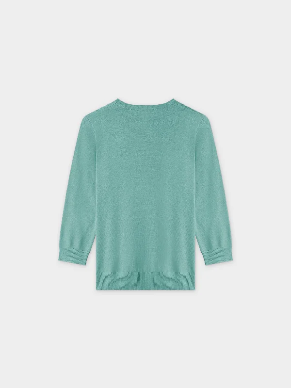 Basic Crew Sweater 3Q-Seafoam