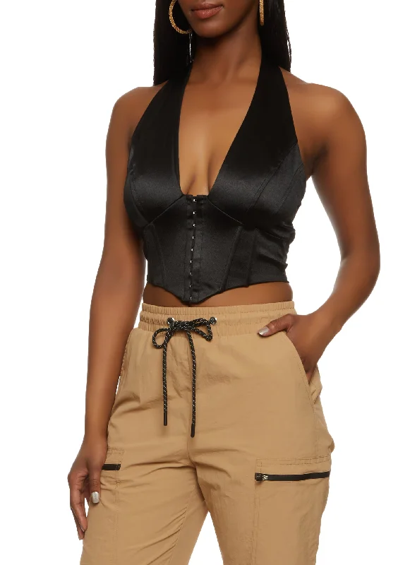 Hook and Eye Halter Crop Top