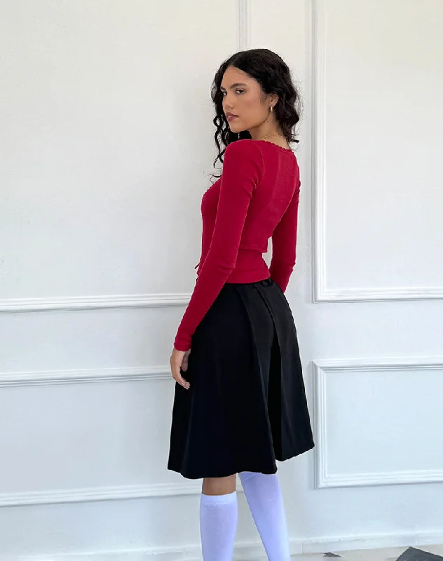 Bovita Long Sleeve Top in Adrenaline Red