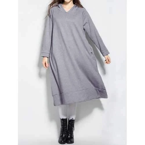 S-5XL Casual Women Hooded Pockets Long Sweatshirts