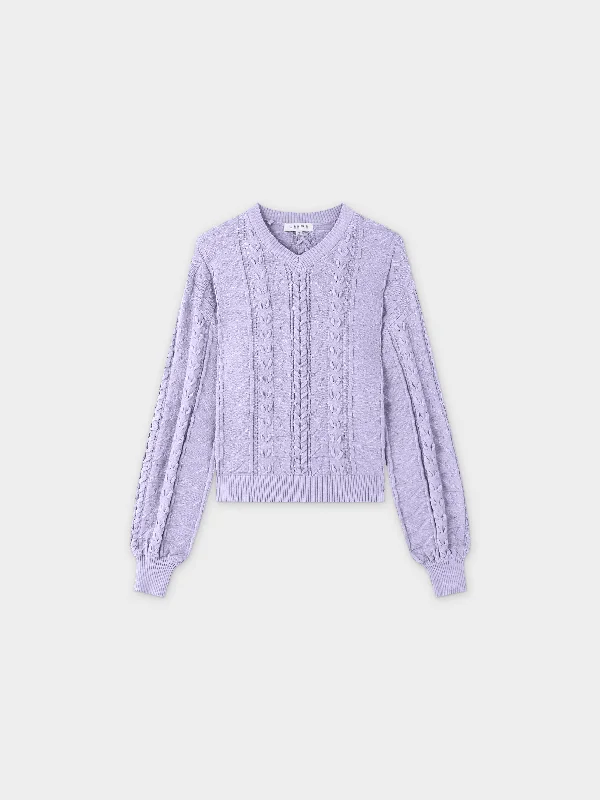 Cross Stitch Sweater-Lavender