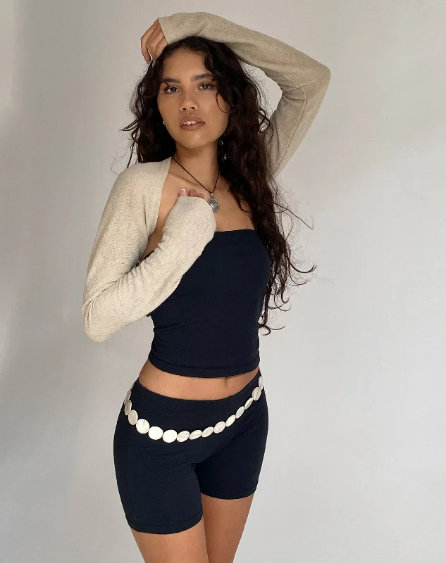 Dalika Knitted Shrug Top in Oat