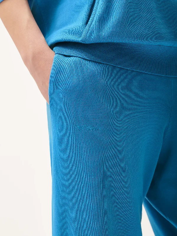 DNA Knitted Track Pants—geyser blue