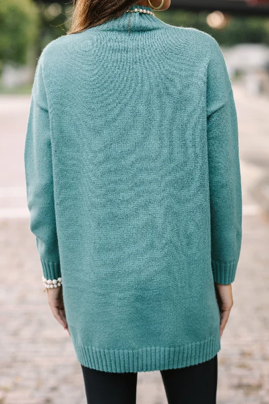 Good News Dusty Teal Green Tunic Sweater