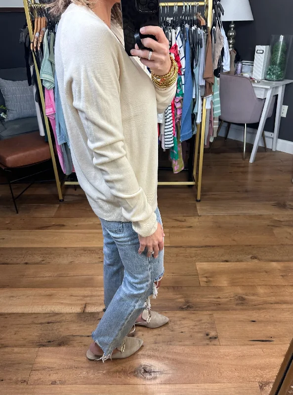 On The Edge Lightweight Sweater - Cream