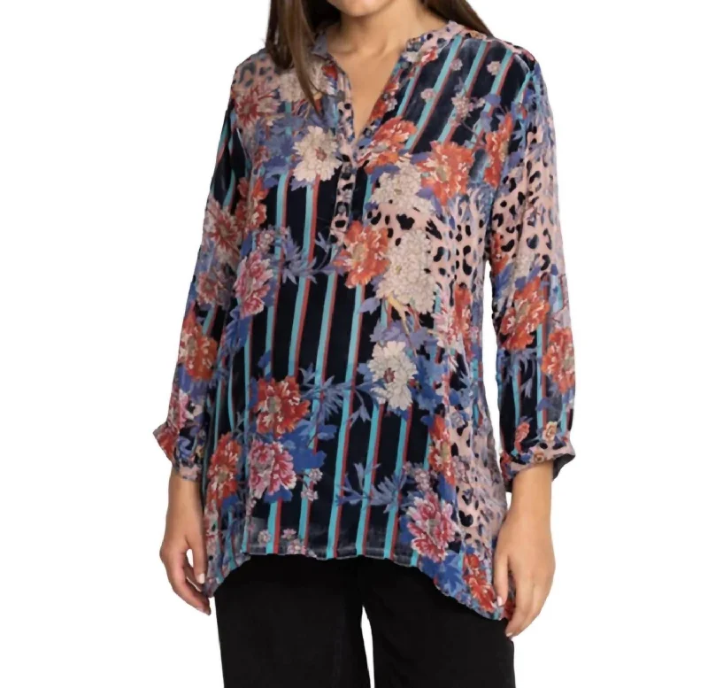 Ontari Burnout Tunic In Blue