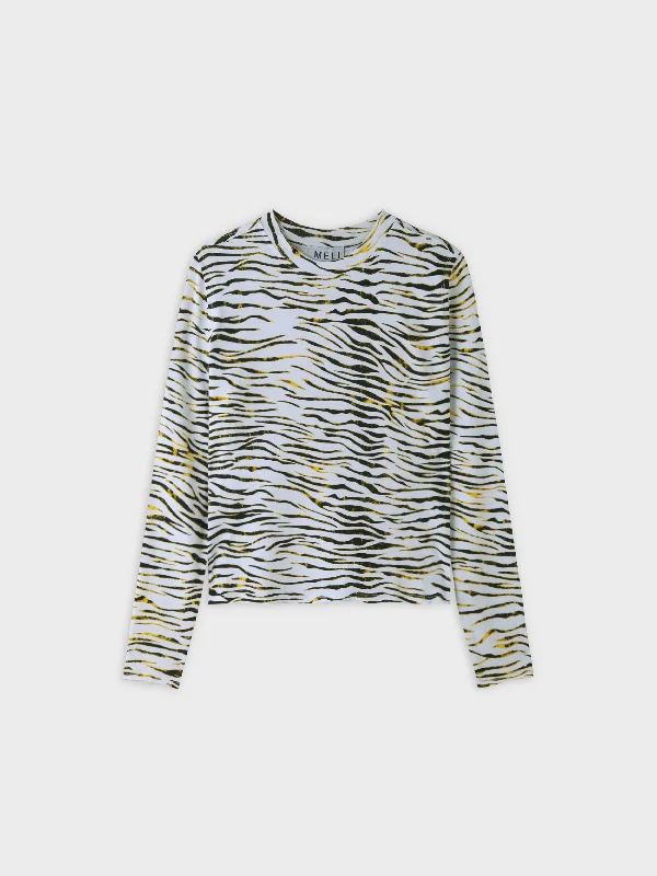 RAW SEAMED TEE-ZEBRA PRINT