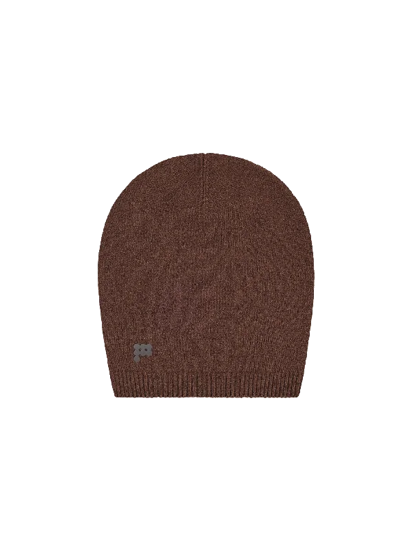 Recycled Cashmere Beanie—chestnut brown