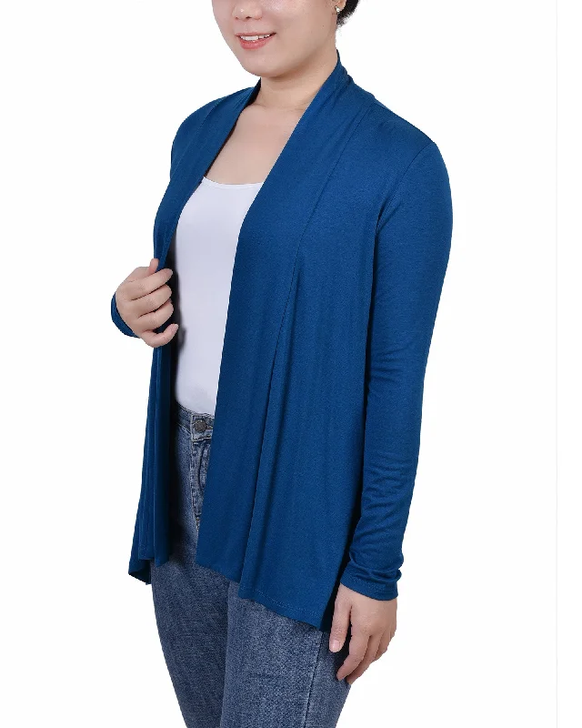 Solid 3/4 Sleeve Cardigan