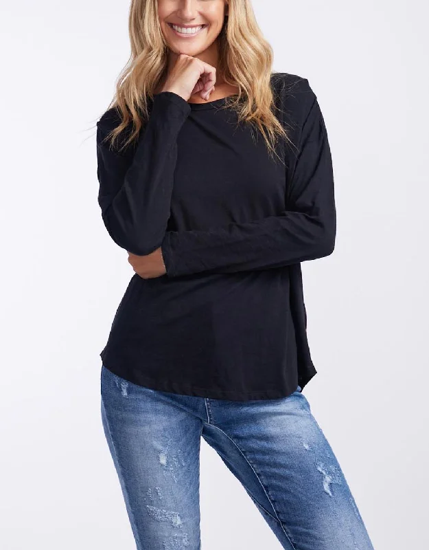 Stella Relaxed Long Sleeve Tee - Black