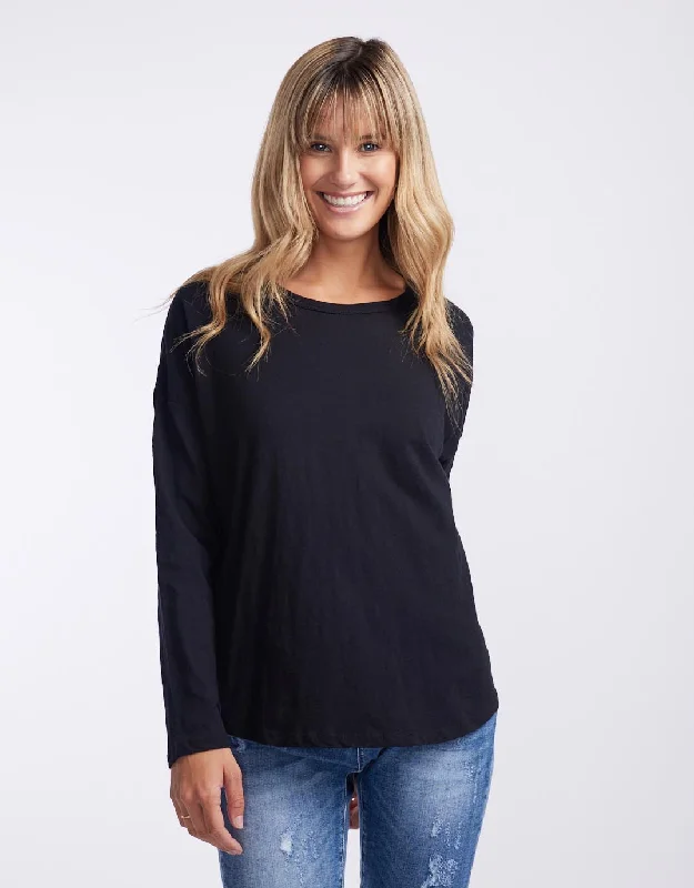 Stella Relaxed Long Sleeve Tee - Black