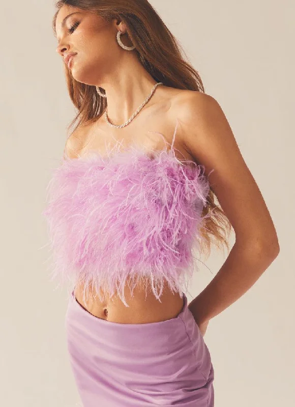 The Night Is Ours Feather Crop - Lilac Love