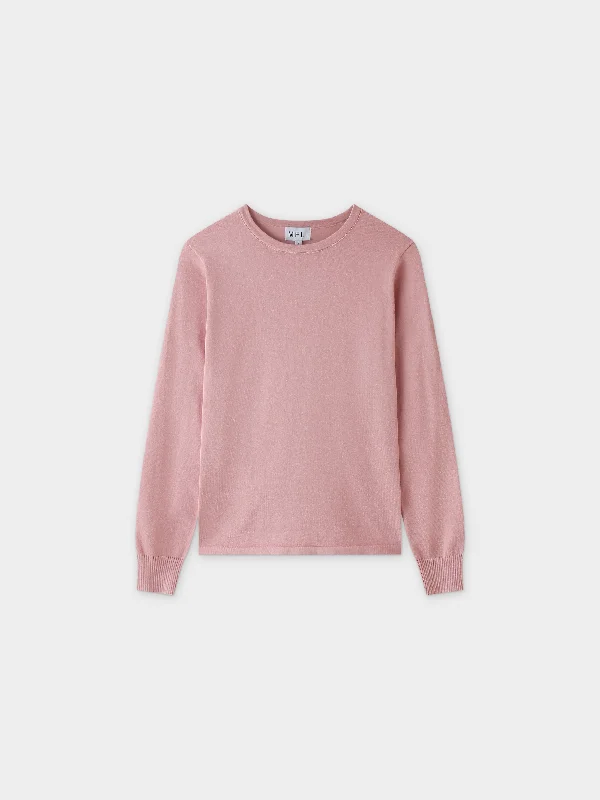 Thin Knit Crew Sweater-Pink