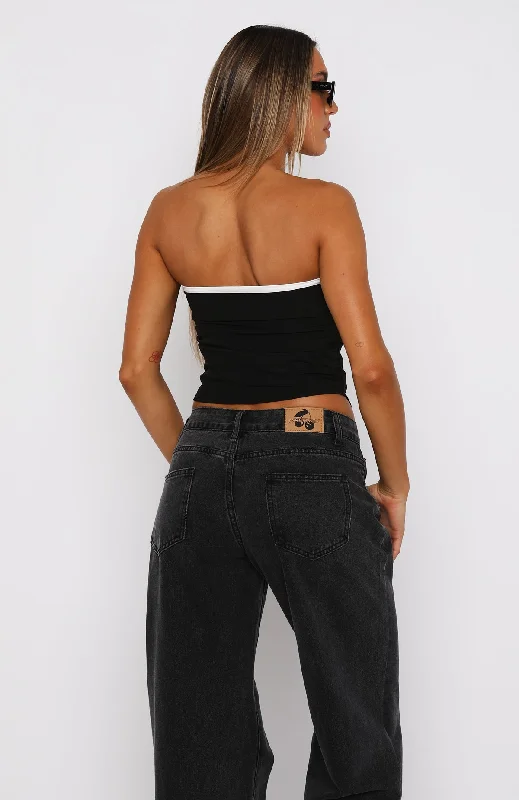 Unspoken Rule Strapless Top Black