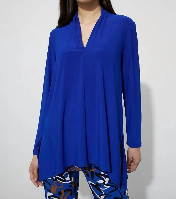 V-Neck Tunic In Royal Sapphire