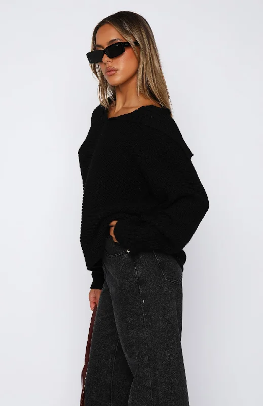 Winter Wonderland Knit Sweater Black