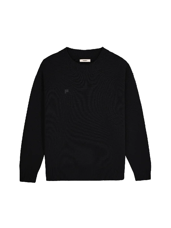 Women's Recycled Cashmere Sweater—black