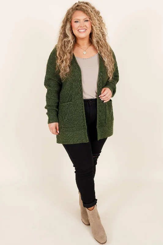 Because I Found You Cardigan, Army Green