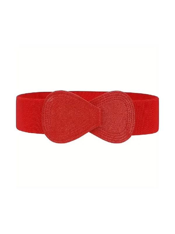 Bow Shaped Elastic Plus Size Belt in Red