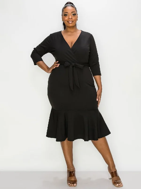 Lorelei Plus Size Cocktail Dress in Black