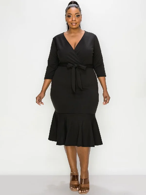 Lorelei Plus Size Cocktail Dress in Black