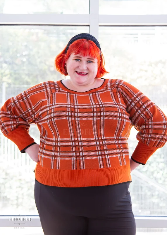 Essential Tartan Cropped Sweater - Pumpkin