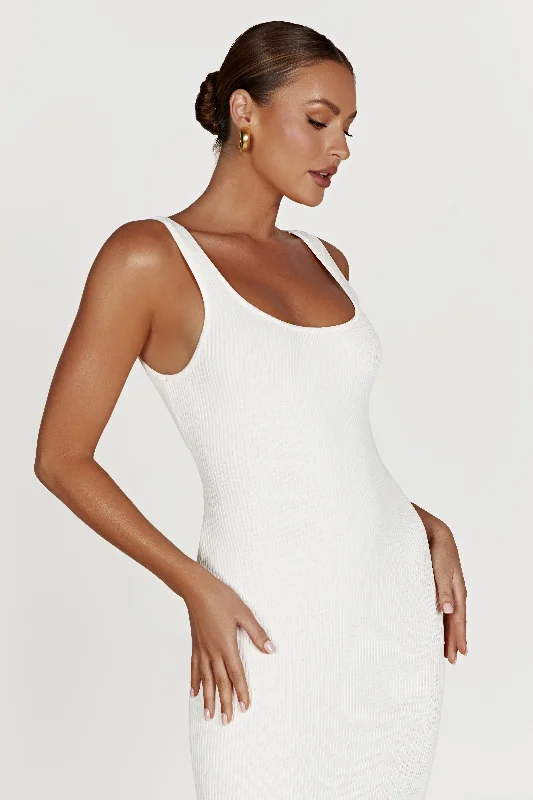 Hadley Backless Knit Maxi Dress - White