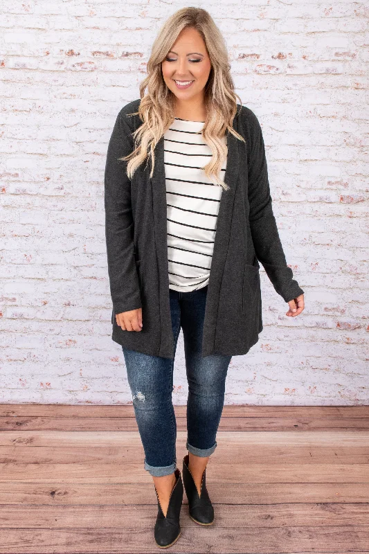 Here For A Lifetime Cardigan, Charcoal