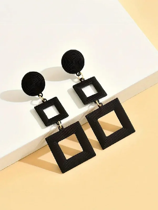 Hollow Square Frame Earrings