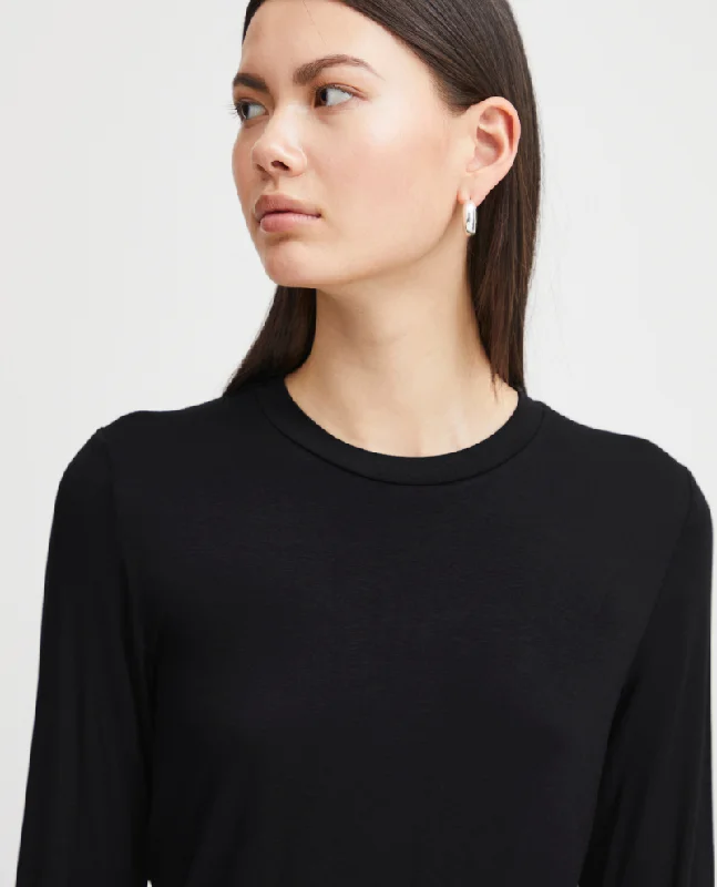 Ichi Philuca Black Long Sleeve Top