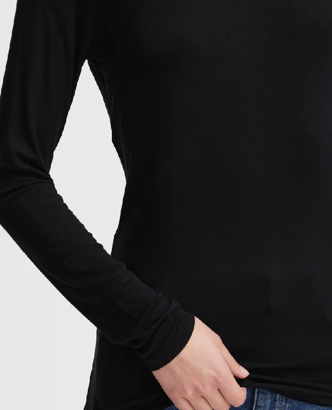 Ichi Philuca Black Long Sleeve Top