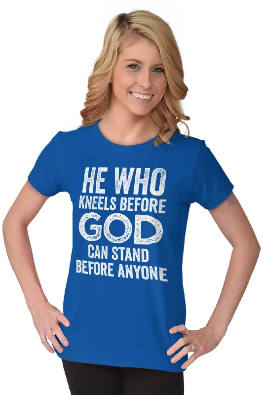 Kneels Before God Ladies T Shirt