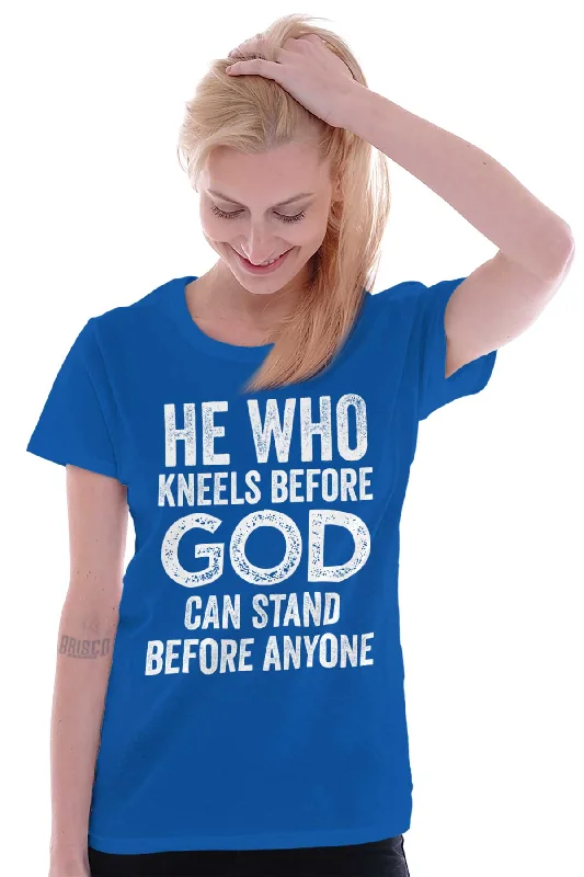 Kneels Before God Ladies T Shirt