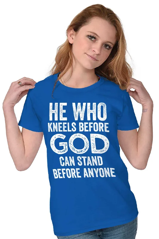 Kneels Before God Ladies T Shirt