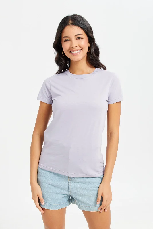 Women Lilac Basic T-Shirt