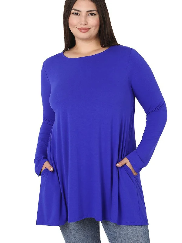 Morgan Plus Size Swing Tunic in Bright Blue