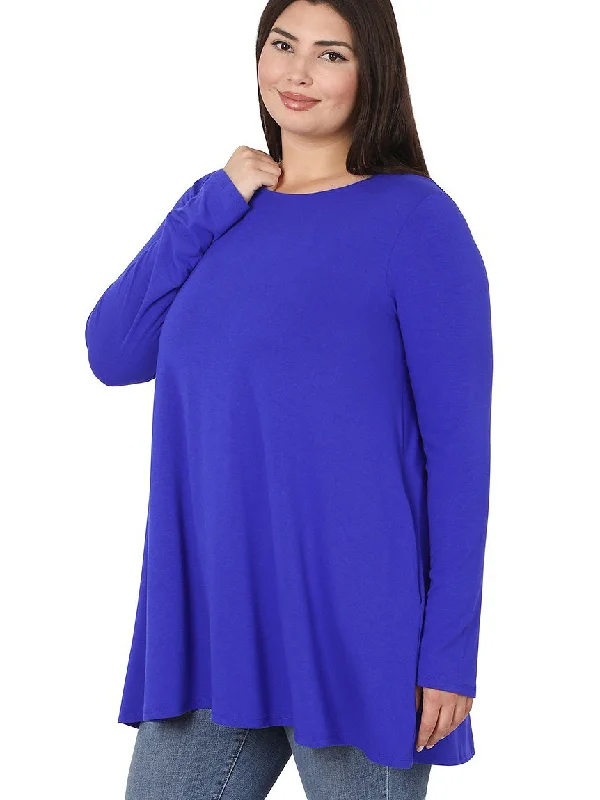 Morgan Plus Size Swing Tunic in Bright Blue