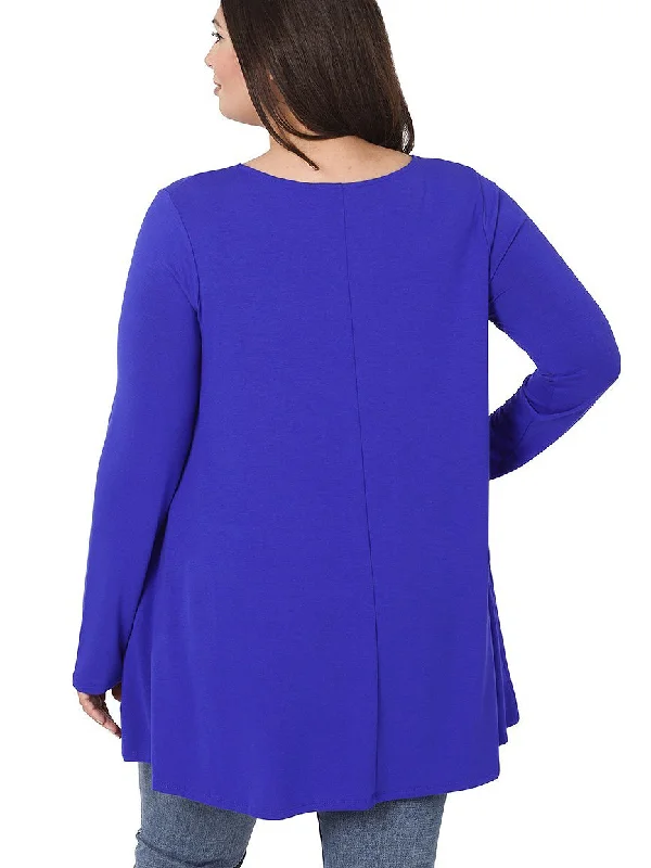 Morgan Plus Size Swing Tunic in Bright Blue