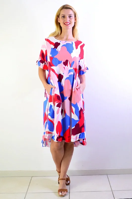 Multicolour Abstract Summer Dress