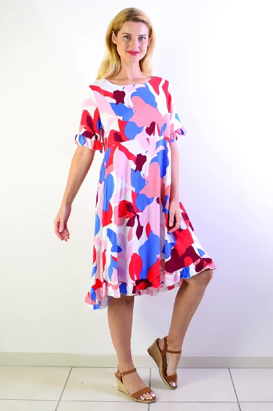 Multicolour Abstract Summer Dress