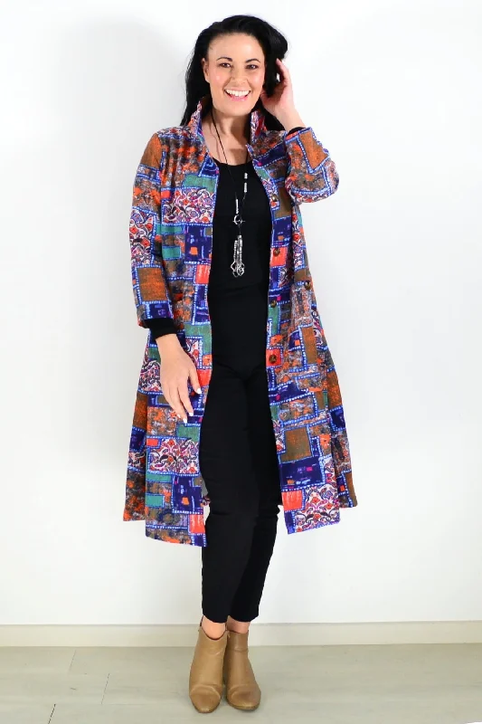 Multicolour Patches Fleece Lined Jacket