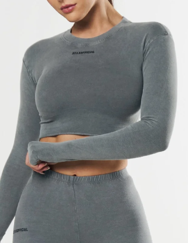 OOS Cropped Long Sleeve - Stone