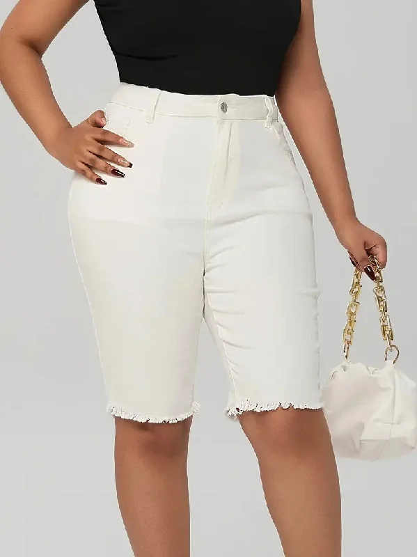 Sloane Plus Size Bermuda Denim Shorts