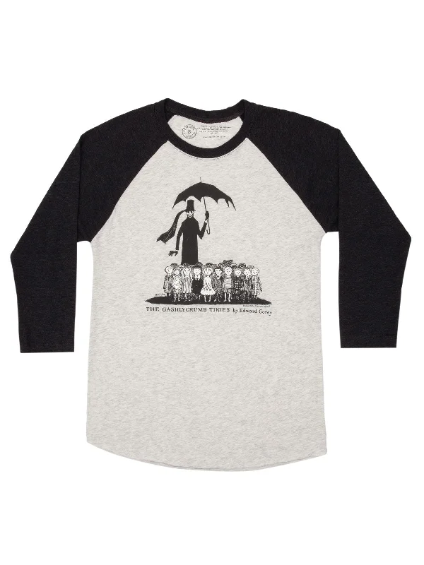 The Gashlycrumb Tinies Unisex 3/4-Sleeve Raglan