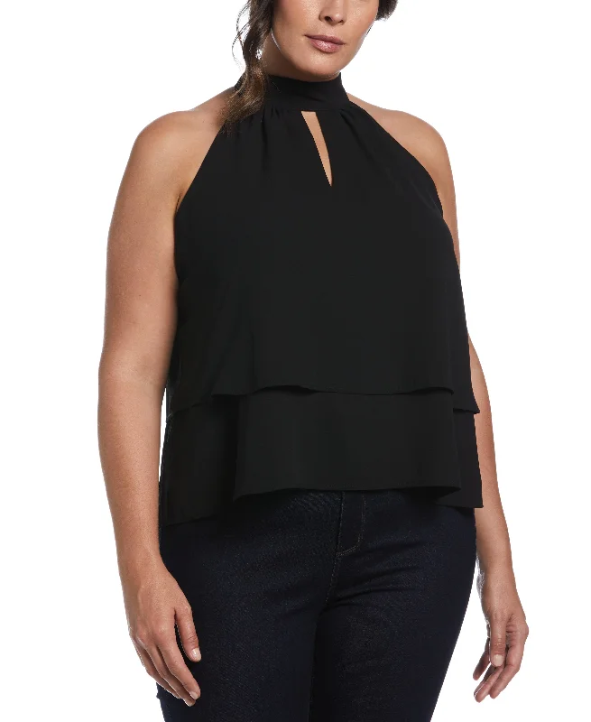 Plus Size Tiered Halter Top