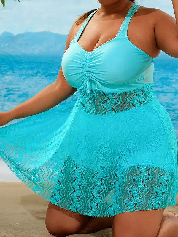 Vicky Plus Size Two Piece Swim Dress Set