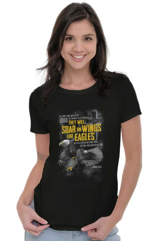 Wings like Eagles Ladies T Shirt