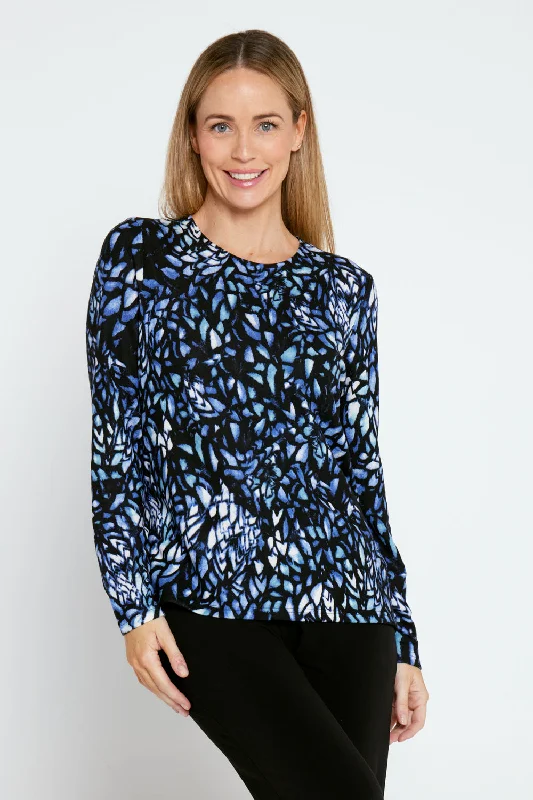 Alma Knit Top & Snood - Blue Multi Print